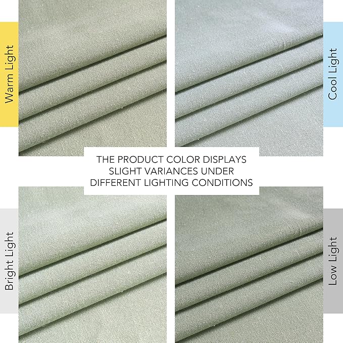 NICETOWN Thick Linen Greyish Green Curtains for Living Room, Grommet Privacy Assured Linen Blend Window Treatments with Light Filtering for Bedroom, W55 x L96, 2 Panels