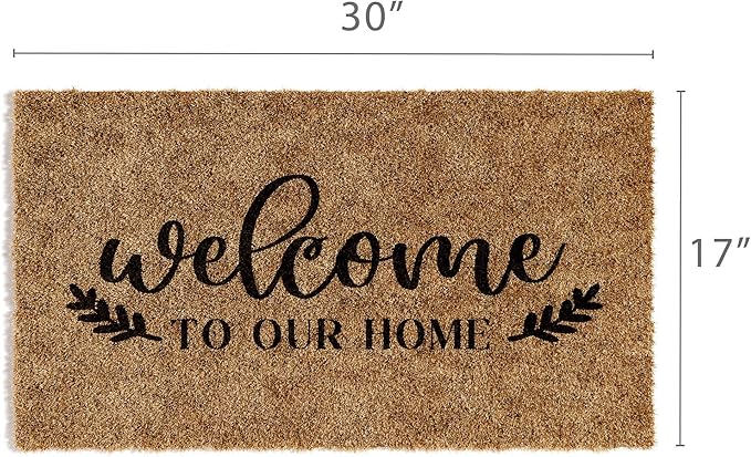 Barnyard Designs Doormat Welcome Mat for Outdoors, Large Front Door Entrance Mat, Brown (Welcome to Our Home, 30x17)
