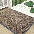 Colorxy Waterproof Doormat, Sturdy Natural Rubber Front Indoor Mat, Non Slip Low Profile Indoor Outdoor Door Mats, Stain and Fade Resistant Floor Mat, Easy Clean Patio Entrance Mat, 59''x23'', Brown