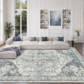 zesthome 8x10 Area Rugs-Washable Rug for Living Room, Non-Slip Backing Rugs, Stain Resistant 8x10 Rug for Bedroom, Ultra-Thin Low Pile Rugs, Vintage Large Home Decor