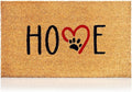 Dog Footprints - 17"x29" - Coir Door Mat with Heavy Duty Backing - Welcome Mats for Entryway, Porch - Anti-Slip PVC & Coconut Fiber Surface - Natural Home Accessories, Minimalist Original Design