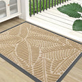 Colorxy Waterproof Doormat, Sturdy Natural Rubber Front Indoor Mat, Non Slip Low Profile Indoor Outdoor Door Mats, Stain and Fade Resistant Floor Mat, Easy Clean Patio Entrance Mat, 59''x20'', Beige