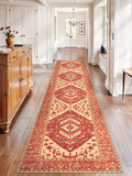 SERISSA Runner Rug for Hallways, 2'6"x12' Washable Non Slip Kitchen Runner Rug, Extra Long Boho Rug Ultra Soft Vintage Red Print Floor Carpet for Bedroom Hallway Entryway Bathroom Laundry Room