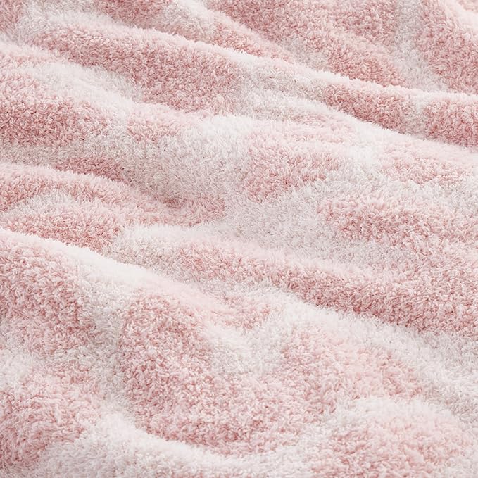 Bedsure Leopard Throw Blanket for Couch, Knit Plush Throw Blanket - Super Soft, Cozy & Warm GentleSoft, Breathable & Lightweight for Bed & Sofa, Leopard Pink, 60x80 Inches