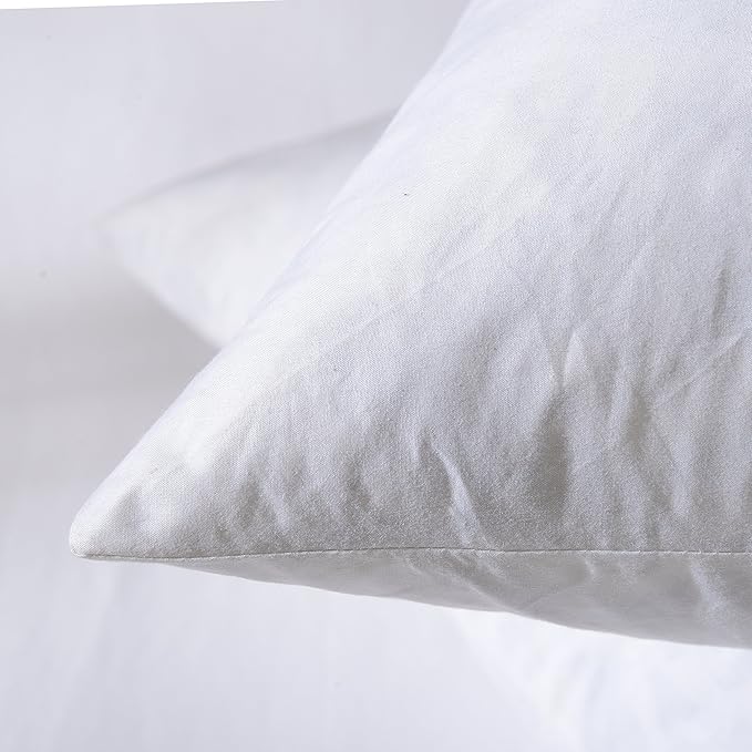 Pillow Inserts, 14x14 Square, Feather and Down Fill, White, Set of 2
