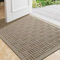 Mibao Front Door Mat Indoor Outdoor Entrance, Dirt Trapping Waterproof All-Season, All-Weather Doormat, Non-Slip Durable Natural Rubber Low Profile Easy Clean Patio Entrance Mat, 47" x 31.5", Beige