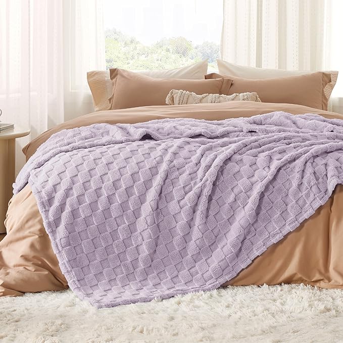 Bedsure GentleSoft King Size Blanket for Bed - Super Soft Cozy Blankets for Kids Girls, Large Fuzzy Fleece Throw for Bedroom Decor, Lavender Fog,108x90 Inches