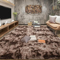 Tepook Fluffy Large Rugs for Living Room, Area Rug 6x9 Soft Carpet for Bedroom, Modern Shaggy Rug for Kids Boys Girls, Plush Indoor Nursery Home Decor Rug with Non-Slip Bottom, Tie-Dyed Coffee