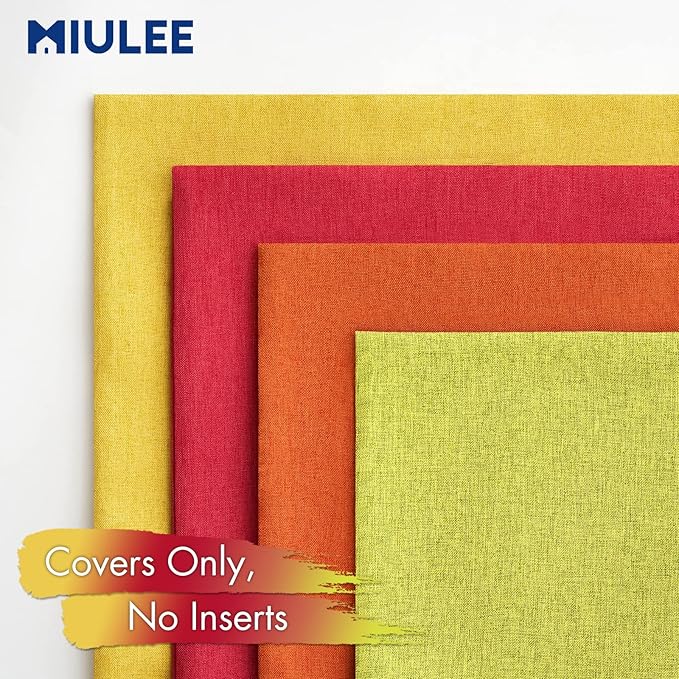 MIULEE Pack of 4 Decorative Outdoor Throw Pillow Covers Linen Waterproof Pillow Covers Farmhouse Cushion Cases for Patio Garden Tent Balcony Couch Sofa 16x16 inch Red/Green