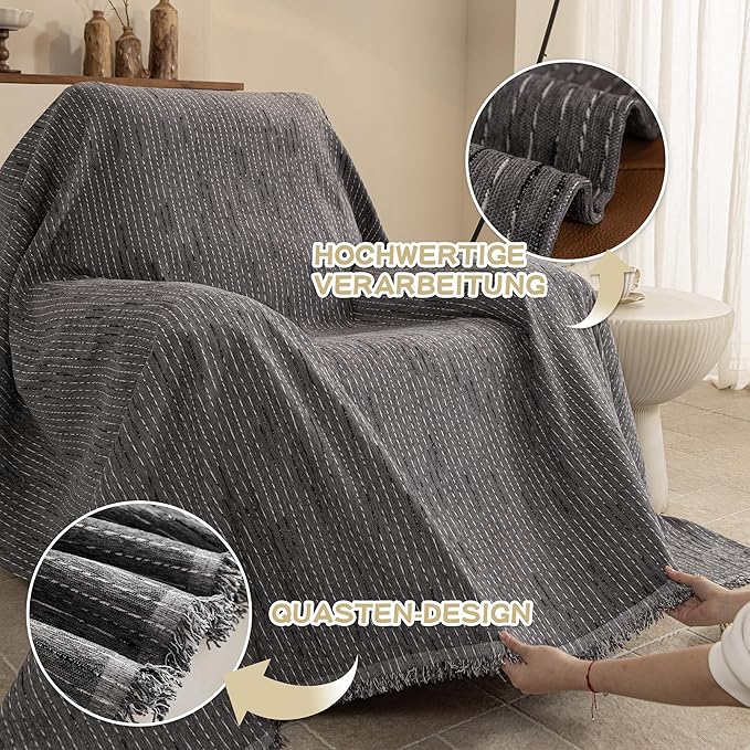 MYSKY HOME Chair Covers Armchair, Recliner Chair Cover Dark Grey Couch Cover, Sofa Cover for Sectional Sofa L Shape Oversized Couch Covers Protector for Dog Pet Couch Throw Slipcover Washable, 71"X91"
