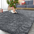 OLANLY 9x11 Machine Washable Large Area Rugs for Living Room, Bedroom, Soft Fluffy Shaggy Bedside Rug, Indoor Floor Carpet for Kids Girls and Boys, Dorms, Nursery, Home Decor Aesthetic, Grey