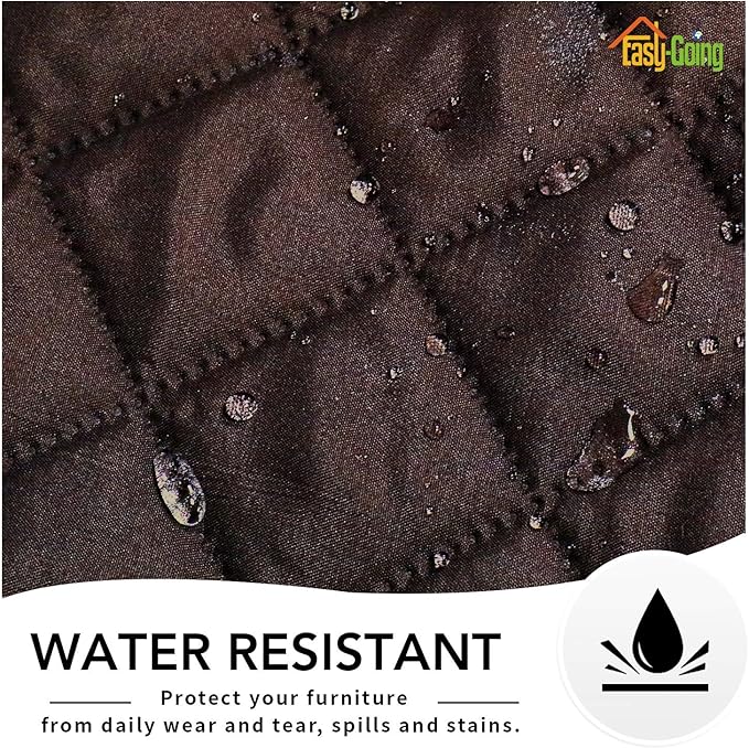 Easy-Going Oversized Recliner Cover Reversible Couch Cover Sofa Cover for Living Room Water Resistant Furniture Protector with Elastic Straps for Pets ('Large Recliner 27-29 in, Chocolate/Beige)