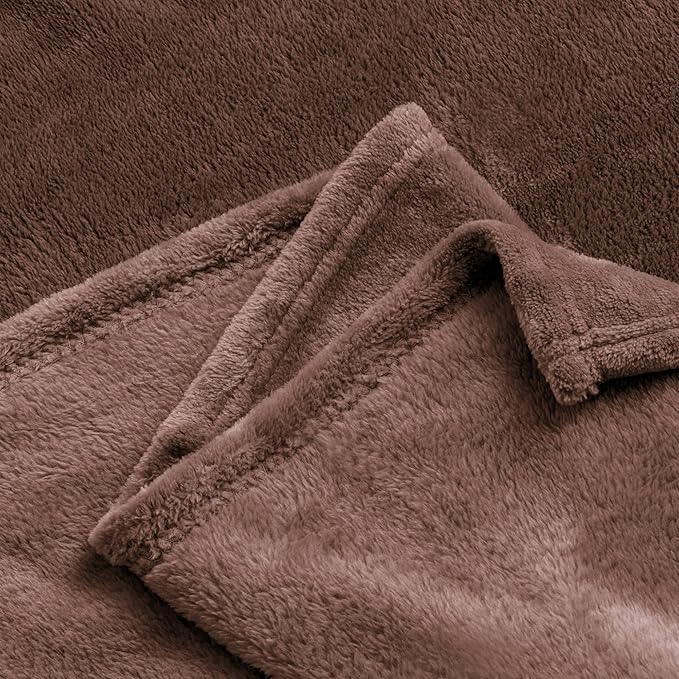 BEDELITE Fleece Blankets Queen Size Brown Throw Blankets for Bed, Luxury Plush Cozy Fuzzy Blanket 90x90 inches, Super Soft Warm Lightweight Throw Blanket All Seasons Suitable