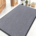 OLANLY Front Door Mat Indoor Outdoor Entrance, Waterproof Heavy Duty Doormat, Fade Resistant, Low Profile, Easy Clean Patio Porch Welcome Floor Mats for Entry, 47x32, Light Gray