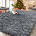 OLANLY 6x7 Area Rugs for Living Room Bedroom, Machine Washable Soft Fluffy Shaggy Bedside Rug, Indoor Floor Carpet for Kids Girls and Boys, Dorms, Nursery Rooms, Home Decor Aesthetic, Grey