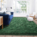 Rugs for Living Room 8x10, Soft Shaggy Modern Shag Area Rug for Bedroom, Upgrade Non-Slip Plush Fluffy Carpet for Kids Boys Girls Room Home Decor Aesthetic, Blackish Green