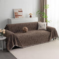 MYSKY HOME Couch Covers for 3 Cushion Couch Sofa, Sectional Couch Cover L Shape Chenille Couch Cushion Covers for Pets, Furniture Protector Cover for Dogs, Kids, 71"X150", Deep Chocolate
