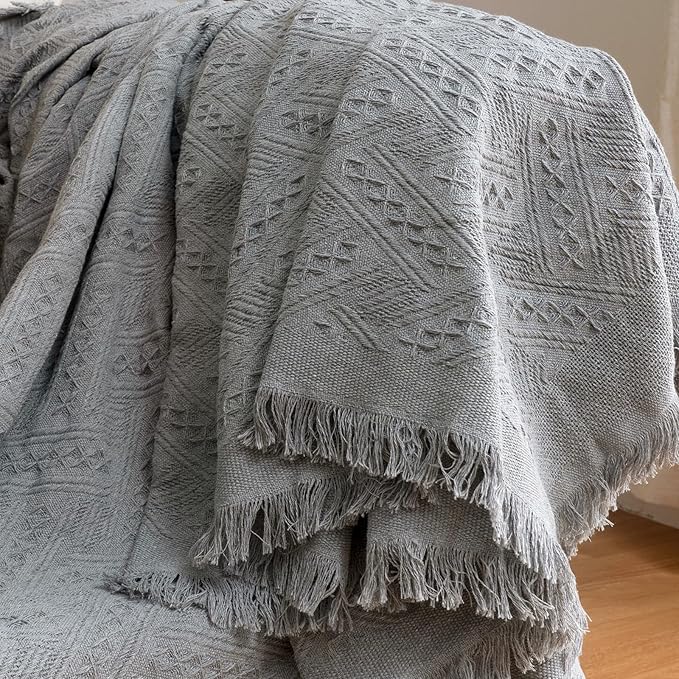 HOMERILLA Sectional Couch Covers for Sectional Sofa L Shaped Sofa Cover Blanket 2 Pieces L Shape Furniture Protector for Pets Dogs (Light Grey, X-Large)