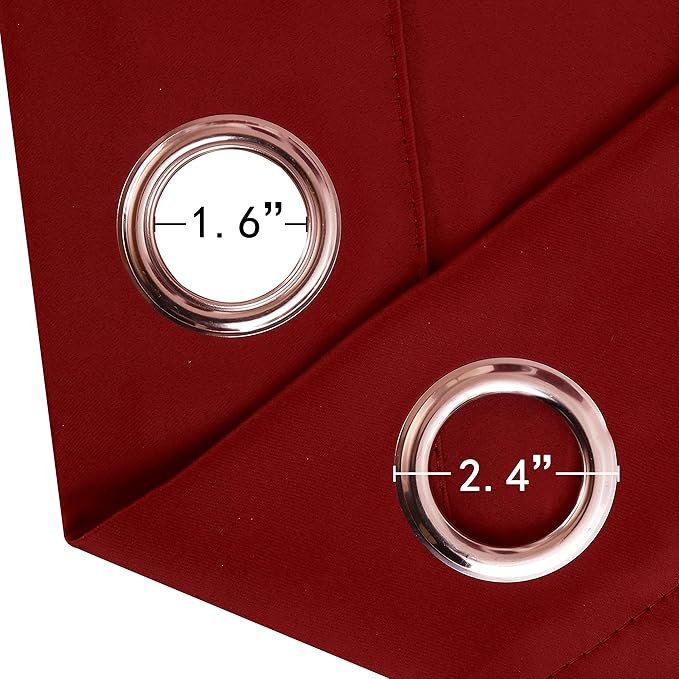 LEMOMO Red Blackout Curtains/52 x 45 Inch Length Kids Curtains/Set of 2 Panels Grommet Bedroom Curtains for Living Room