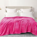 Exclusivo Mezcla Plush Fuzzy Fleece Bed Blanket Queen Size, Super Soft, Fluffy and Warm Blankets for Couch, Bed, All Season (Hot Pink, 90x90 inches)