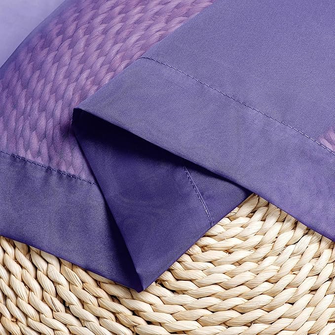 Chyhomenyc Purple Sheer Curtains 72 Inch Length 2 Panels, Light Filtering Soft Airy Rod Pocket Voile Window Curtain Drapes for French Door Bedroom Living Room, Each 42Wx72L Inches