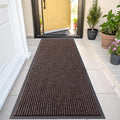 OLANLY Front Door Mat Indoor Outdoor Entrance, Waterproof Heavy Duty Doormat, Fade Resistant, Low Profile, Easy Clean Patio Porch Welcome Floor Mats for Entry, 47x23, Tan