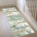 BEIMO Runner Rug for Hallway Kitchen, 2'6"x4' Machine Washable Runners Rug for Entryway, Soft Modern Abstract Throw Rugs, Low Pile Floor Cover with Non Slip Backing, Light Green