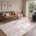 Area Rugs 5x7 for Living Room Bedroom, Modern Abstract Machine Washable Rug, Large Soft Low Pile Floor Carpet with Non Slip Backing for Dining Room, Pink/Grey