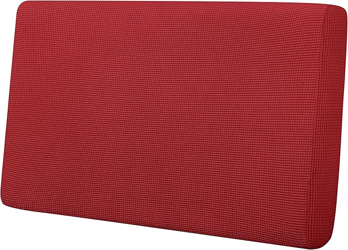 Easy-Going Stretch Loveseat Cushion Cover Sofa Cushion Furniture Protector Sofa Seat Sofa Slipcover Sofa Cover Soft Flexibility with Elastic Bottom(Loveseat Cushion, Christmas Red)