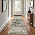 BEIMO Runner Rug for Hallway Kitchen, 2'6"x8' Machine Washable Runners Rug for Entryway, Soft Modern Abstract Throw Rugs, Low Pile Floor Cover with Non Slip Backing, Grey/Dark Green