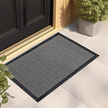 Mibao Front Door Mat, Heavy Duty Durable Welcome Mat for Outdoor Indoor, Dirt Trapper Waterproof Super Absorbent Door Mat for Entryway Outside Patio Porch, 29.5" x 17", Light Grey
