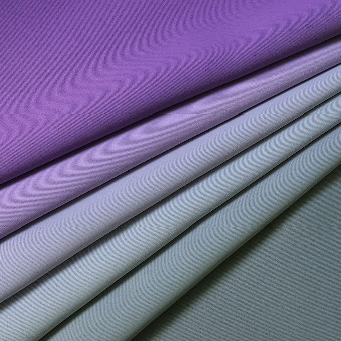 Yakamok Ombre Purple and Grey Curtains for Bedroom, Gradient Room Darkening Curtains 63 inches long,Grommet Thermal Insulated Light Blocking Window Drapes/Curtain for Living Room,52 x 63 Inch,2 Panels