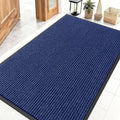 OLANLY Front Door Mat Indoor Outdoor Entrance, Waterproof Heavy Duty Doormat, Fade Resistant, Low Profile, Easy Clean Patio Porch Welcome Floor Mats for Entry, 47x32, Blue