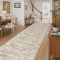 Runner Rug 3x12 Washable Non-Slip Hallway Runner Rugs for Kitchen Bathroom Laundry Room Brown Vintage Floor Carpet Runners for Hallways Entryway