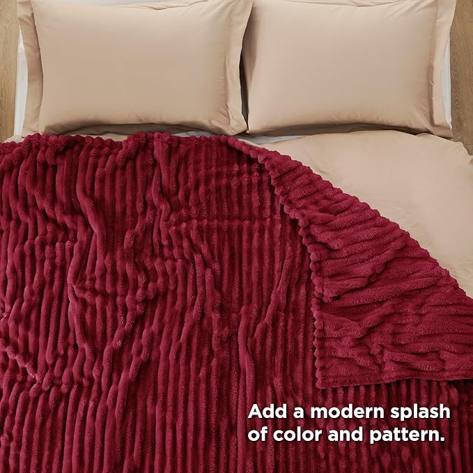Bedsure GentleSoft Red Full Blanket for Bed - Cozy Soft Blankets for Women, Cute Large Throws for Girls, 84x90 Inches
