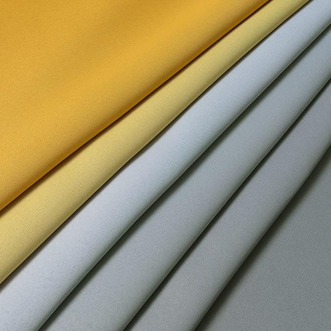 Yakamok Ombre Grey and Yellow Curtains for Bedroom, Gradient Room Darkening Curtains, Grommet Thermal Insulated Light Blocking Window Drapes/Curtain for Living Room,52 x 63 Inch,2 Panels