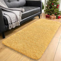 OLANLY 2x4 Machine Washable Runner Rugs for Hallway, Soft Fluffy Shaggy Bedside Rugs for Bedroom, Living Room, Indoor Floor Carpet for Kids Girls and Boys, Home Decor Aesthetic, Mustard Yellow