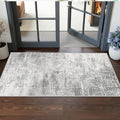 Washable 2x5 Hallway Runner Rug: Indoor Abstract Water Resistant Kitchen Entryway Rug Soft Living Room Bedroom Carpet Thin Low Pile Non Slip Floor Mat for Bathroom Laundry Room(2X5，Light/Grey)