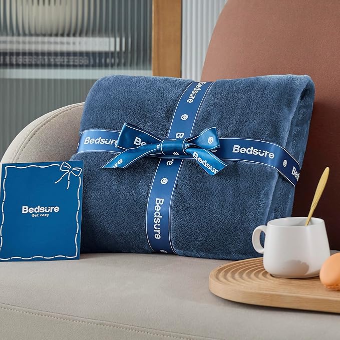Bedsure GentleSoft Fleece Bed Blankets Full Size Mineral Blue - Soft Lightweight Plush Fuzzy Cozy Luxury Blanket Microfiber, 84x90 inches