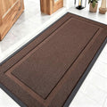 OLANLY Front Door Mat Indoor Outdoor Entrance, Waterproof All-Season, All-Weather Doormat, Sturdy Natural Rubber, Low Profile, Easy Clean Patio Porch Entryway Mat, 47x23, Chocolate Brown
