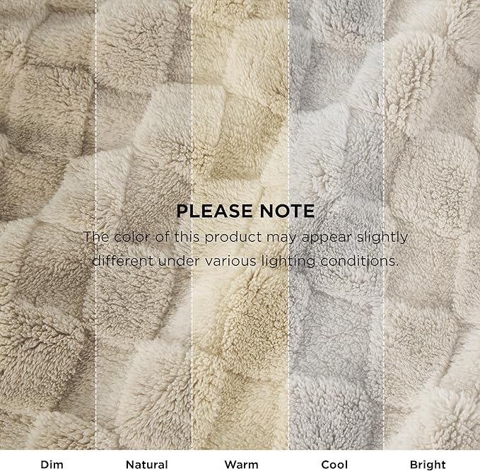 Bedsure GentleSoft Beige Throw Blanket for Couch - Checkered Fleece Blankets Gifts for Kids Girls, Cute Soft Cozy Throw for Bedroom Home Decor Gifts, Neutral, 50x60 Inches