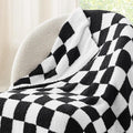 Bedsure GentleSoft Cozy Soft Throw Blanket, Black Checkered Fluffy Blankets, Lightweight Warm Knit All Season Throw Blankets for Couch Bed Sofa, Travel, Birthday Gifts for Women, Men, 50x60 Inches