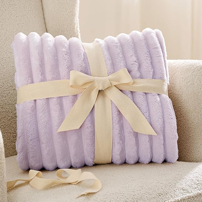 Bedsure GentleSoft Lavender Fog Fleece Blanket for Couch - Super Soft Cozy King Blankets for Women, Cute Small Blanket for Girls, 108x90 Inches