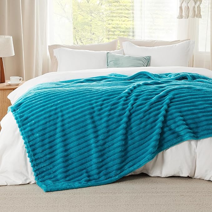 Bedsure GentleSoft Teal California King Size Blanket for Couch - Cozy Soft Blankets for Women, Cute Small Fleece Throws for Girls, Birthday Gifts for Women, 102x96 Inches