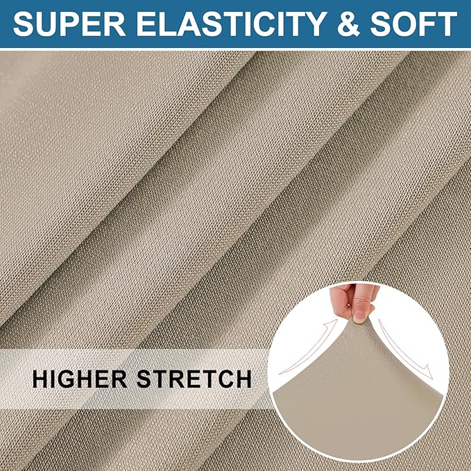 Smiry Printed Couch Cushion Covers, Stretch Soft Couch Covers for Sofa, Washable Non-Slip Sofa Slipcover Furniture Protector for Indoor and Outdoor (1 Pack, Taupe)