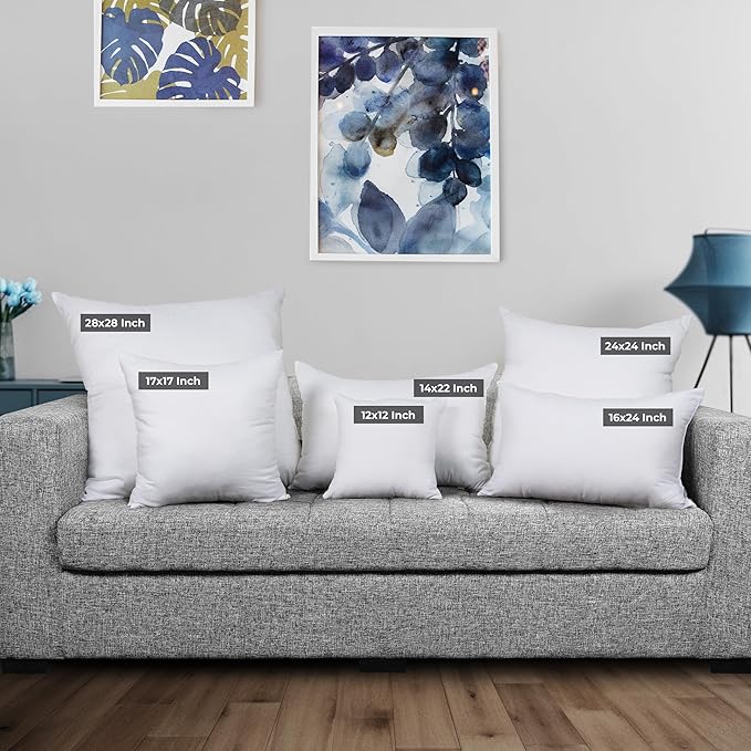 Utopia Bedding 14x22 Pillow Inserts, Set of 2, White – Indoor Decorative Throw Pillows for Bed, Sofa & Couch – Soft, Supportive & Fluffy Cushion Inserts