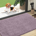OLANLY Dog Door Mat for Muddy Paws 47x32, Absorbs Moisture and Dirt, Absorbent Non-Slip Washable Doormat, Quick Dry Chenille Mud Mat for Dogs, Entry Indoor Entryway Carpet for Inside Floor, Deep Plum