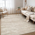 Nakagishi 6X9 Area Rugs Living Room: Washable Large Vintage Rug Neutral Non-Slip Soft Stain Resistant Indoor Carpet for Bedroom Nursery Dining Room Office Playroom - Brown-01