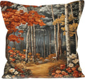 Rustic William Morris Inspired Autumn Forest Decor Throw Pillow Covers 18x18, Vintage Botanical Nature Decorative Throw Pillow Covers for Home Bedroom Living Room