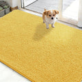 OLANLY Dog Door Mat for Muddy Paws 50x30, Absorbs Moisture and Dirt, Absorbent Non-Slip Washable Doormat, Quick Dry Chenille Mud Mat for Dogs, Entry Indoor Entryway Carpet for Inside Floor, Yellow